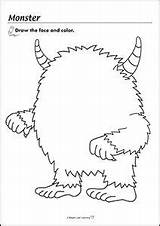 Halloween Monster Worksheet Kids Coloring Worksheets Own Preschool Body Make Sheet Parts Crafts Activities Pages Choose Board Theme sketch template