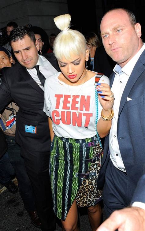 rita ora wears a bold teen cunt top to london fashion week