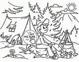 Coloring Pages Summer Camp Kids Camping Clipart Library Seasons Color sketch template