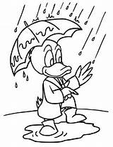 Coloring Rainy Pages Duck Puddle Rain Umbrella Kids Boots Preschool Clipart Color Print Ducks Umbrellas Sheets Clip Designlooter Library Fun sketch template