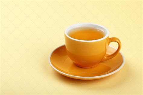 yellow cup  tea stock  motion array