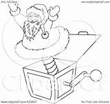 Jack Box Santa Outline Toy Clipart Christmas Coloring Illustration Royalty Rf Pams sketch template