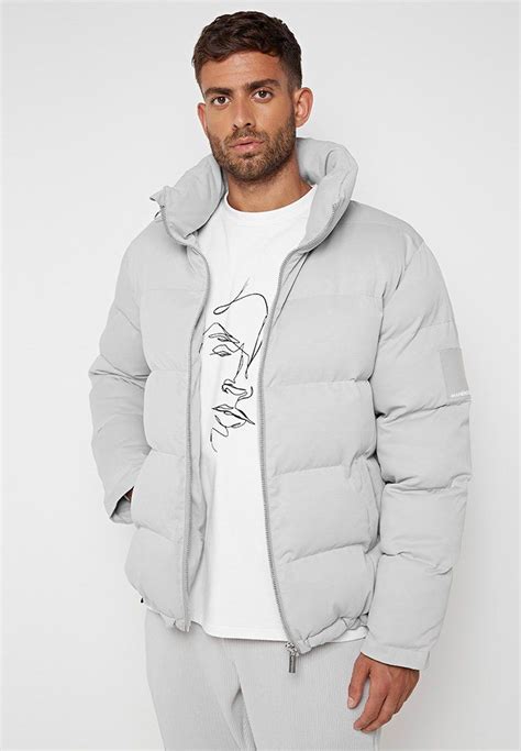 puffer jacket  detachable bag ice greywhite mens puffer jacket mens puffer coat