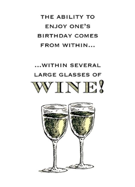 Several Glasses Funny Wine O Clock Birthday Greeting Card Cards