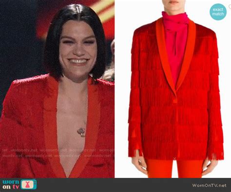 Wornontv Jessie J’s Red Fringed Jacket On The Voice Clothes And
