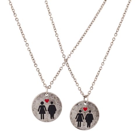 gay lesbian pride bff best friends forever girlfriend necklace set 2 pc necklaces