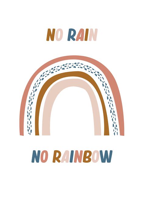 no rain no rainbow print etsy