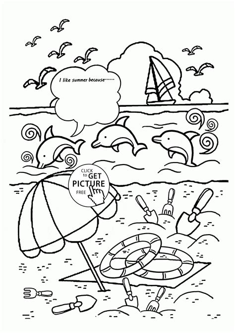 summer worksheets  coloring pages  kids summer coloring pages
