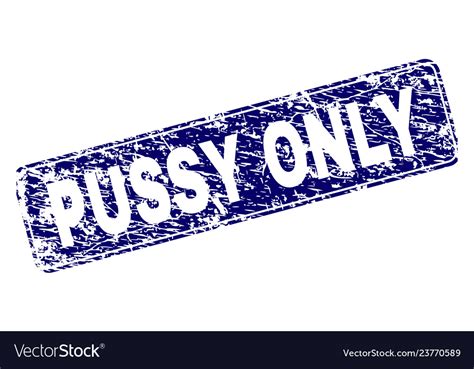 Scratched Pussy Only Framed Rounded Rectangle Vector Image
