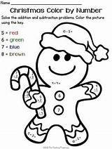 Christmas Number Color Addition Subtraction Within Math Gingerbread Coloring Worksheets Kindergarten Printables Activities Grade Teacherspayteachers Man Para Basic Sobre Ed sketch template