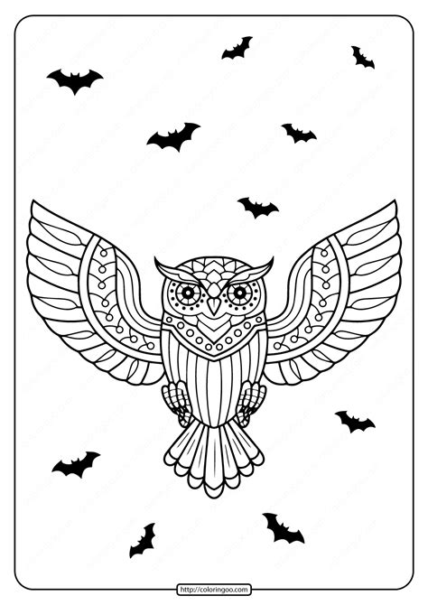 printable day   dead owl coloring page