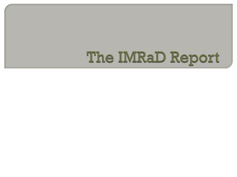 imrad report