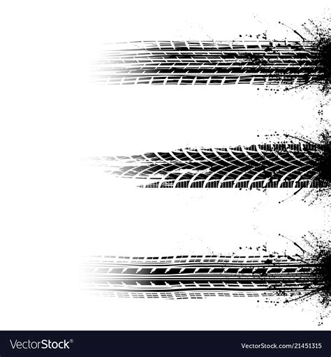 brushed grunge tire tracks set royalty  vector image