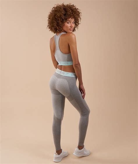 gymshark flex leggings light grey marl pale turquoise flex leggings