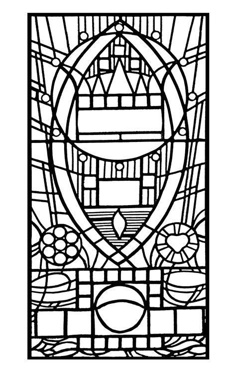stained glass pattern colouring pages