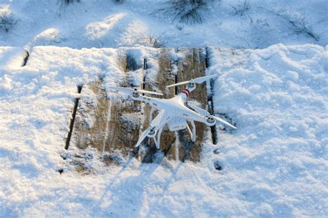 flying drone  camera winter scene stock image image  mount gadget