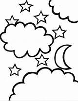 Coloring Pages Star Night Shooting Stars Clipart Drawing Moon Printable Sheet Kids Sky Coloriage Color Cliparts Starry Library Print Car sketch template