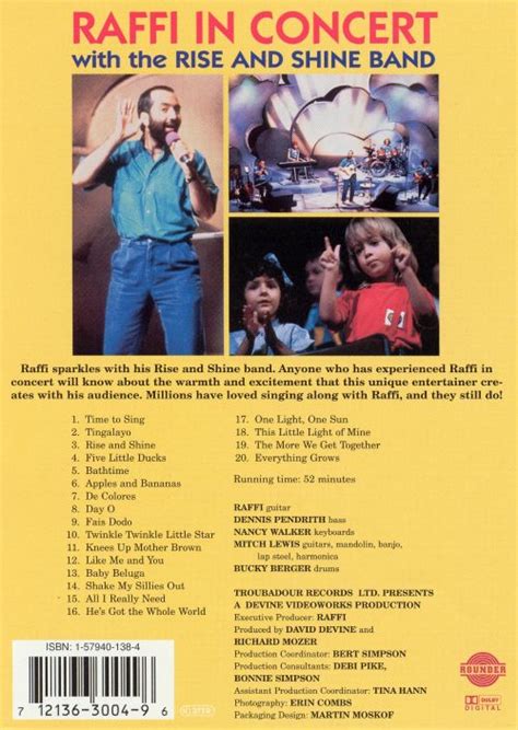 raffi in concert with the rise and shine band [video dvd] raffi release info allmusic