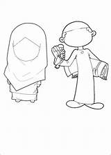 Muslim Coloring Pages Islamic Clipart Boy Colouring Girl Coloriage Enfant Clothes Islam Modesty Boys Ramadan Kids Children Cliparts Wear Getdrawings sketch template