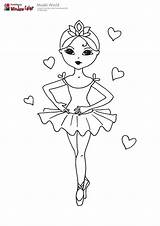 Coloring Pages Ballerina Dance Barbie Ballet Kids Printable Pointe Cartoon sketch template