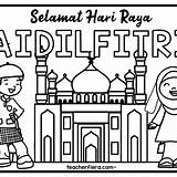 Raya Colouring Eidulfitr Teacherfiera sketch template
