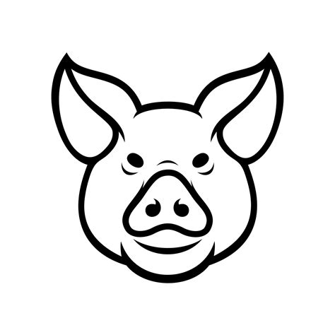 pig head logo  vector art  vecteezy