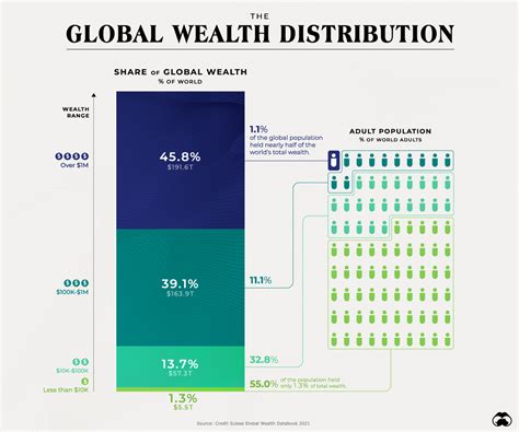 simple chart reveals  distribution  global wealth visual