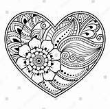 Mandalas Herz Muster Malvorlagen Lotus Mehndi Drus Zentangle Blumenmuster Henna sketch template