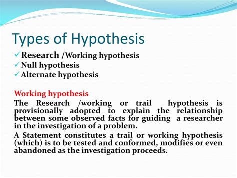 types  hypothesis research methodology