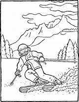 Skiing Mountain Mountains Coloring Pages sketch template