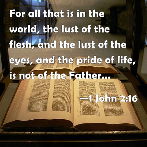1 John 2 16 For All That Is In The World The Lust Of The