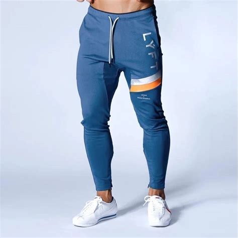 colorblock letter printed sports pants jogger in 2020 men sports