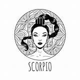 Scorpio Scorpion Signe Horoscope 30seconds Printables Symbole Adulte Zodiaque Vektorillustration Erwachsene Schönes Astrology Vecteur Illustratio Illustrationen sketch template