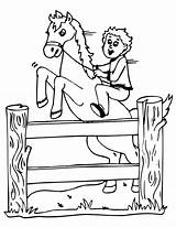 Horse Jumping Coloring Pages Boy Kids Horses Fence Over Jump Do Printable Printables Print Popular sketch template