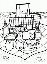 Picnic Coloring Pages Food Blanket Drawing Printable Color Print Getcolorings Getdrawings Drawings Coloringtop Going Launch sketch template
