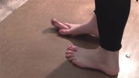 cockplay cockcrush footjob with long toes and spreaded cum thumbzilla