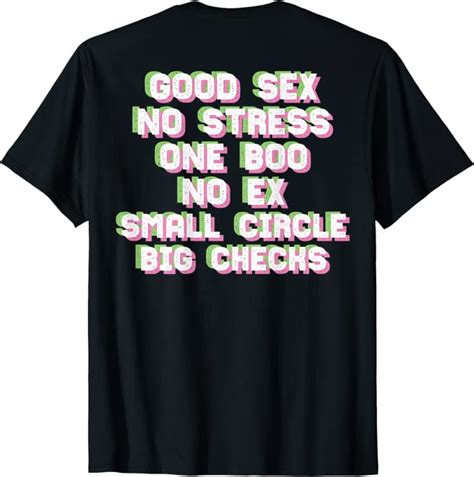 good sex no stress one boo no ex small circle i rücken motiv t shirt