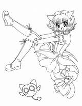 Coloring Pages Anime Girl Mew Manga Kids Neko Da Colorare Disegni Cute Printable Print Sheets Colouring Adult Girls Getcolorings Animali sketch template