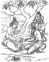 Hanuman Ramayana sketch template