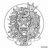 Leo Zodiac Coloring Pages Sign Adults Signs Horoscope Astrology Adult Lion Mandalas Printable Sheets Book Drawing Fotolia Vector Color Mandala sketch template