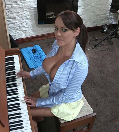 Vickie Playing The Piano For Downblouse Loving