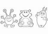 Monster Coloring Pages Monsters Printable Many Little Three Funny Wonder sketch template