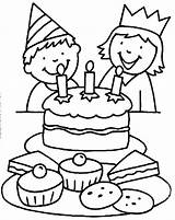 Birthday Coloring Pages Printable Kids Print Cake sketch template