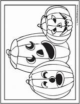 Halloween Coloring Pages Printable Happy Color Pumpkins Pdf Three Jack Colorwithfuzzy sketch template