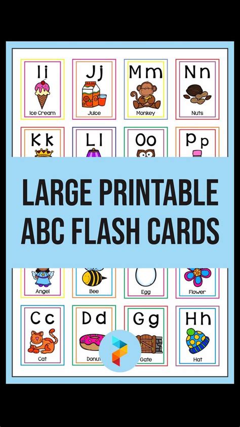 large printable abc flash cards  pictures