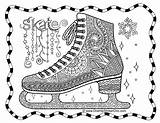 Ice Skate Coloring Zentangle Colouring Pages Adult Zentangles Shoes Skates Fashion Choisir Tableau Un Boot sketch template
