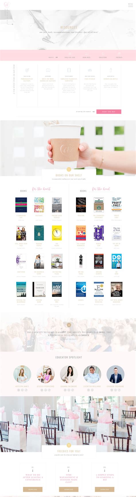 types  resources pages        website  megan martin creative