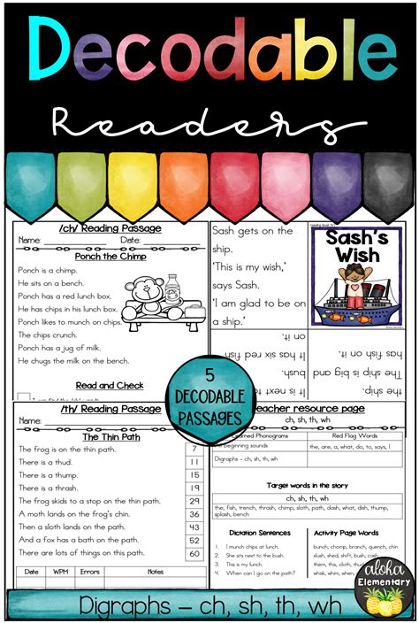 decodable readers digraphs ch sh  wh orton gillingham based
