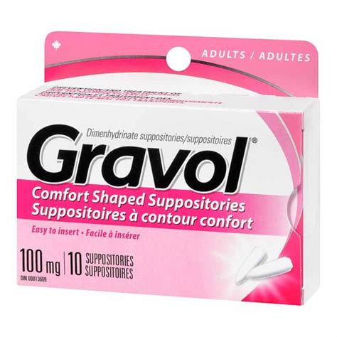 Gravol Adult Rectal Suppositories 100mg 10s London Drugs