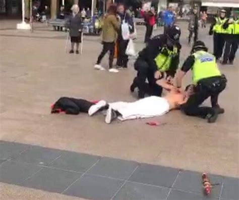 coventry police restrain man wielding a samurai sword in city centre daily mail online
